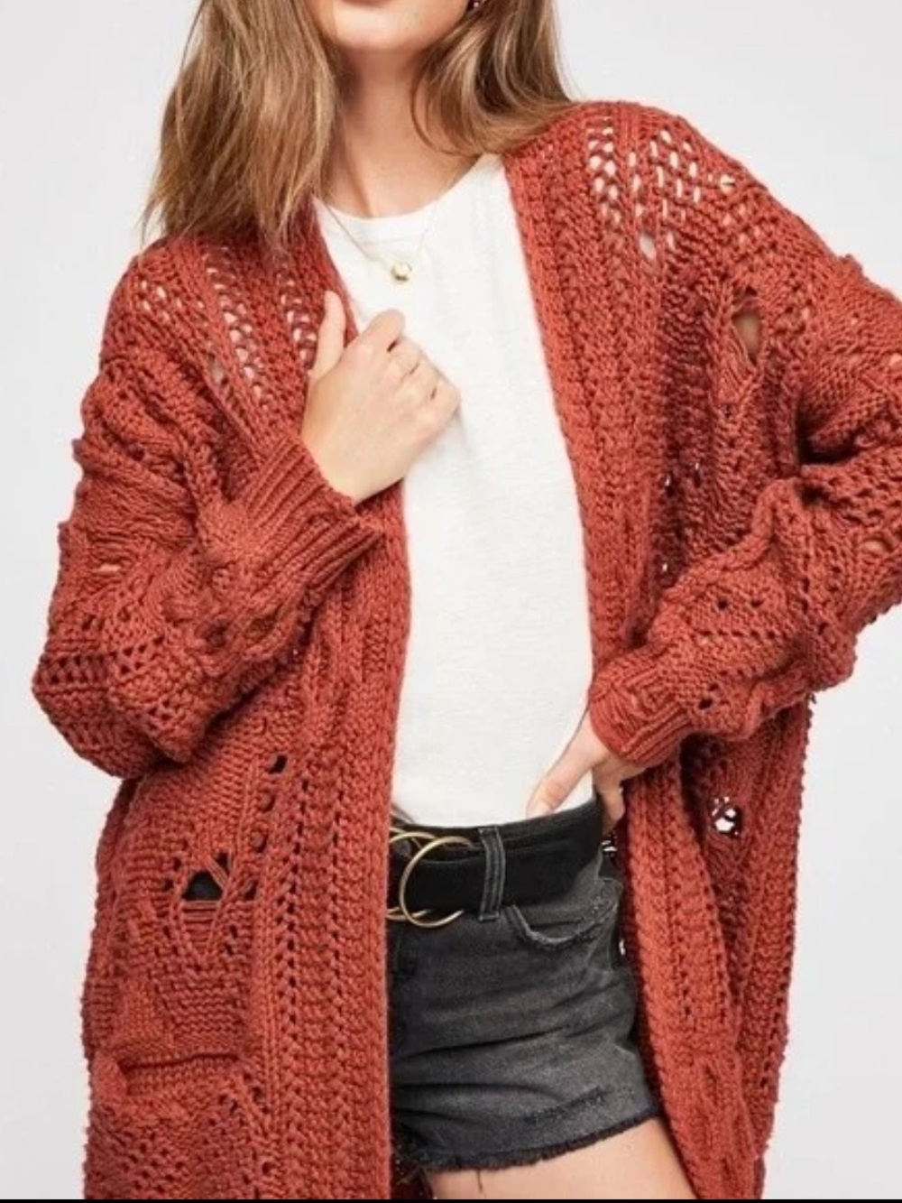 Free People torn to shreds oversized cardigan size Small